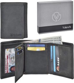 img 4 attached to 👔 Authentic Valenchi Italian Men's Accessories: Premium Genuine Leather Trifold Wallet