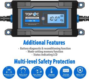 img 3 attached to ⚡️ Efficient TOPAC 3.5/7A 6/12 Volt Automatic Car Battery Charger: Ideal for Automotive, Motorcycle, Boat & Marine, RV, Toys, Power Tools, Lawn & Garden Battery Systems