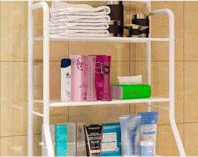 img 2 attached to Intexca US Metal Over Toilet Rack - 3-Shelf Bathroom Organizer for Bath Essentials, Plants, and Books