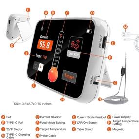 img 3 attached to 🌡️ TONGYE Smart Digital Touchscreen Food Thermometer - 2.8" LCD Sensitive Color Screen Display for Meat Cooking, Grilling, Smoking, Boiling, BBQ, and Oven - All Temperature and Timer Modes Included