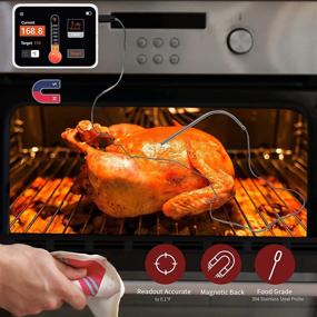 img 1 attached to 🌡️ TONGYE Smart Digital Touchscreen Food Thermometer - 2.8" LCD Sensitive Color Screen Display for Meat Cooking, Grilling, Smoking, Boiling, BBQ, and Oven - All Temperature and Timer Modes Included