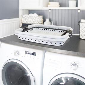 img 1 attached to 🧺 Ultra-Slim Utility POP & Load-Laundry Collapsible Basket: Large HipHolder - 3 Handles, Grey Onyx - Pop & Load Collapse & Store