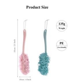 img 3 attached to 🛀 Ultimate Loofah Back Scrubber: Long-Handled Bath Body Brush Sponge Duo