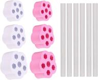 🌀 set of 6 cup turner foam and wand for diy tumbler machine, 20-30-40oz tumbler foam inserts for epoxy crafts. spinner foams for cuptisserie, works with 1/2 inch pvc pipe (white+pink) logo