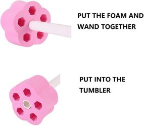 img 1 attached to 🌀 Set of 6 Cup Turner Foam and Wand for DIY Tumbler Machine, 20-30-40oz Tumbler Foam Inserts for Epoxy Crafts. Spinner Foams for Cuptisserie, Works with 1/2 Inch PVC Pipe (White+Pink)