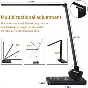 img 3 attached to 💡 mchatte LED Desk Lamp with Wireless Charger, USB Charging Port, Dimmable Eye-Friendly Desk Light with 5 Brightness Levels &amp; 5 Lighting Modes, Touch Control, Automatic Timer (Black)