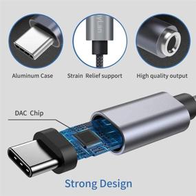 img 2 attached to 🎧 Адаптер USB-C на 3,5 мм гнездо для наушников - аудио-конвертер Aux DAC Dongle Cord для Pixel 5 4 3 XL, Samsung Galaxy S21 S20 FE Ultra S21+ S20+ Note 10 S10 Plus, iPad Pro