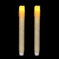 🕯️ honeycomb flickering flameless taper candles with timer - 9 inch ivory, pack of 2 логотип