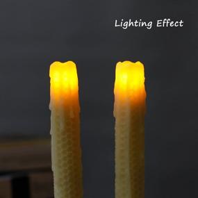 img 3 attached to 🕯️ Honeycomb Flickering Flameless Taper Candles with Timer - 9 inch Ivory, Pack of 2