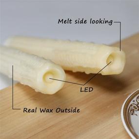 img 2 attached to 🕯️ Honeycomb Flickering Flameless Taper Candles with Timer - 9 inch Ivory, Pack of 2