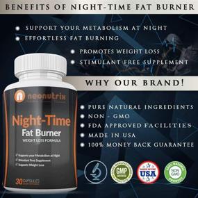 img 3 attached to 💤 Neonutrix Night-Time Fat Burner Formula: Powerful Weight Loss Capsules for Men/Women, Amino-Acids Based Nocturnal Dietary Supplement, Boosts Metabolism & Enhances REM Sleep - 30 Capsules, Made in USA