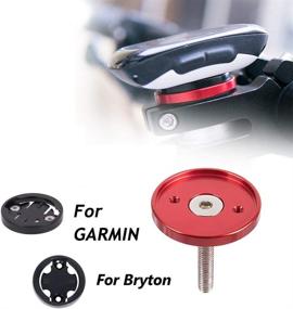 img 1 attached to 🚲 CYSKY Garmin Edge Mount: Bike Stem Top Cap Holder for Garmin Bryton Cycling GPS Computer - Compatible with Garmin 1000/820/810/800/520/510/500/200 & Bryton 530/330/310/100 (Black/Red)