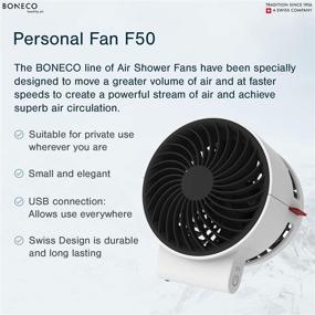 img 1 attached to BONECO F50 Personal Air Shower Fan - Efficient White Air Circulator