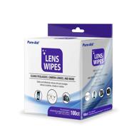 👓 100ct individually wrapped pure-aid lens wipes: ideal for eyeglasses, camera lenses, smart phones, and more (1pk) logo