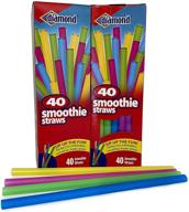 💎 diamond neon smoothie straws: vibrantly assorted - 40 ct (pack of 2) logo