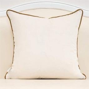 img 3 attached to 🌟 European Luxury Geometric Gold Leather Striped Cushion Cases - Alerfa 20 x 20 Inches White Throw Pillow Covers for Couch Living Room Bedroom Car