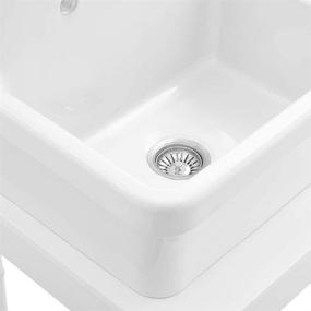 img 2 attached to 🏡 Farmhouse-Inspired ELLAI Ceramic Utility Sink in White: Practical and Stylish!