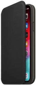 img 1 attached to Black Leather Folio for Apple iPhone X