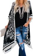 🌺 roskiki womens floral kimono cardigan: fashionable cover ups for swimsuits logo