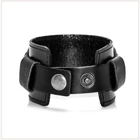 img 2 attached to 🎶 Hip Hop Leather Cuff Bracelet