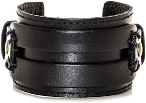 img 4 attached to 🎶 Hip Hop Leather Cuff Bracelet