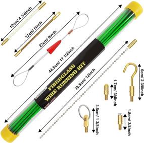 img 3 attached to 🎣 21 Feet Fiberglass Fish Tape Cable Rods: Efficient Electrical Wire Running Pull/Push Kit with Glow Rod, Hook Hole - Green