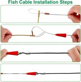 img 2 attached to 🎣 21 Feet Fiberglass Fish Tape Cable Rods: Efficient Electrical Wire Running Pull/Push Kit with Glow Rod, Hook Hole - Green