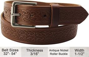 img 3 attached to 🧔 Celtic Charm: Men's Black Leather Belt – A Finishing Touch to Men's Accessories!