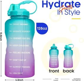 img 3 attached to 💧 Giotto 128oz Motivational Water Bottle with Time Marker & Straw - Large BPA-Free Tritan, Leakproof for Fitness, Gym, and Outdoor Sports