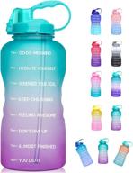 💧 giotto 128oz motivational water bottle with time marker & straw - large bpa-free tritan, leakproof for fitness, gym, and outdoor sports logo