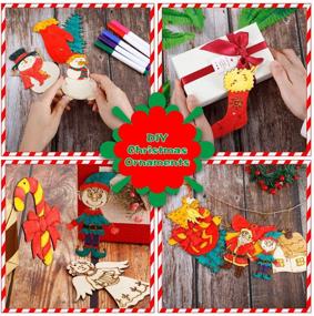 img 2 attached to 🎄 Wooden Christmas Ornaments Set with 36 Unfinished Wood Slices, Paint, Marker Pens, and Thread - Ideal for Christmas Tree Decorations and Crafts