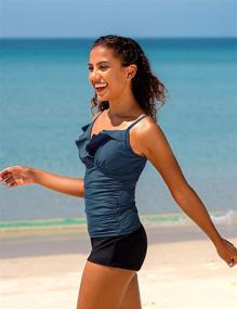 img 2 attached to Hilor Tankini Shirred Swimsuits Swimwear Women's Clothing in Swimsuits & Cover Ups