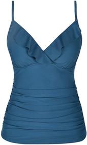 img 4 attached to Hilor Tankini Shirred Swimsuits Swimwear Women's Clothing in Swimsuits & Cover Ups