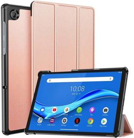 img 4 attached to 🌹 Ztotop Rose Gold Case for Lenovo Tab M10 Plus 10.3 Inch: Ultra Slim Lightweight Trifold Stand Cover with Auto Sleep/Wake - Compatible with TB-X606F / TB-X606X Android Tablet