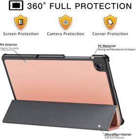 img 3 attached to 🌹 Ztotop Rose Gold Case for Lenovo Tab M10 Plus 10.3 Inch: Ultra Slim Lightweight Trifold Stand Cover with Auto Sleep/Wake - Compatible with TB-X606F / TB-X606X Android Tablet