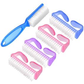 img 4 attached to 💅 Gospire Handle Grip Nail Brush 5-Pack Set for Effective Nail and Toe Cleaning, Perfect Pedicure Brushes for Men and Women