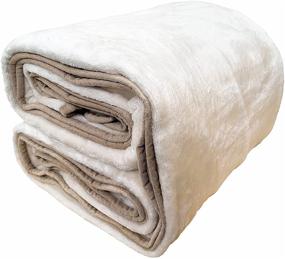 img 4 attached to 🎁 allecalm Queen Size Ivory Flannel Velvet Blanket - Soft, Lightweight, and Cozy Bedspread for All Seasons: Perfect Gift for BTS Fans