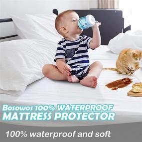 img 2 attached to Waterproof Full Size Mattress Protector - Noiseless Bed Pad Cover with Polyester Surface, Deep Pocket Fitted up to 14 Inches - Smooth and Soft Mattress Protector Cover for Kids, Pets, and Adults (White, Full)