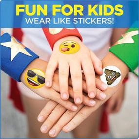 img 3 attached to Emoji Kids Bandages: 100 Emoji-shaped Stickers for Cuts, Scrapes & 🐰 Burns - Antibacterial Adhesive Bandages. Perfect Easter Basket Stuffers for Kids & Toddlers!