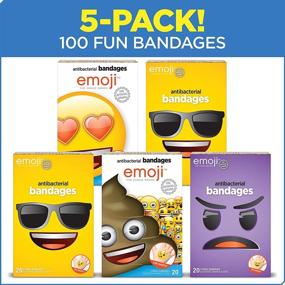 img 2 attached to Emoji Kids Bandages: 100 Emoji-shaped Stickers for Cuts, Scrapes & 🐰 Burns - Antibacterial Adhesive Bandages. Perfect Easter Basket Stuffers for Kids & Toddlers!