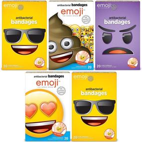 img 4 attached to Emoji Kids Bandages: 100 Emoji-shaped Stickers for Cuts, Scrapes & 🐰 Burns - Antibacterial Adhesive Bandages. Perfect Easter Basket Stuffers for Kids & Toddlers!