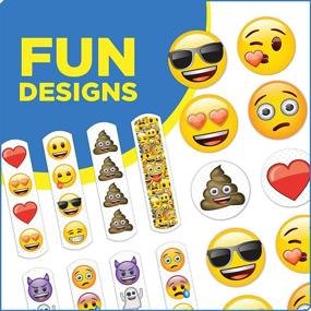 img 1 attached to Emoji Kids Bandages: 100 Emoji-shaped Stickers for Cuts, Scrapes & 🐰 Burns - Antibacterial Adhesive Bandages. Perfect Easter Basket Stuffers for Kids & Toddlers!