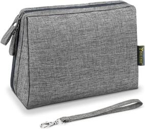 img 4 attached to 💄 Gray BALEINE Large Cosmetic Bag - Women's Travel Size Toiletry Bag for Toiletries & Makeup, 1-Pack