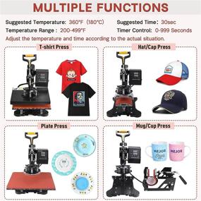 img 3 attached to 🔥 PNKKODW Pro 5 in 1 Heat Press Machine: Unleash 360 Degree Swing Away Sublimation Magic for T-Shirts, Mugs, Hats & More!
