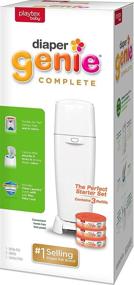 img 4 attached to Playtex Diaper Genie Complete Pail: Odor Control, Antimicrobial, 3 Clean Laundry Scent Refills included