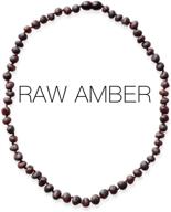 📿 raw unpolished baroque baltic amber necklace - certified genuine baltic amber jewelry, dark cherry color (12.5 inches) logo