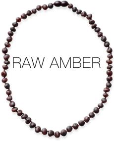 img 4 attached to 📿 Raw Unpolished Baroque Baltic Amber Necklace - Certified Genuine Baltic Amber Jewelry, Dark Cherry Color (12.5 Inches)