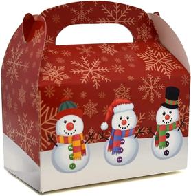 img 2 attached to 🎁 48 Christmas Treat Boxes: Festive Cardboard Gable Boxes for School Classroom Party Favors, Candy, Cookies, and More - Perfect Merry Christmas Gift & Decoration Supplies in Gingerbread House Snowflake Santa Design - Gift Boutique