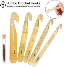 img 3 attached to 🧶 NuLink Crochet Hook Set: 36-Piece Ergonomic Soft Handle Kit with Case Holders - Perfect for Beginners and Experienced Crocheters