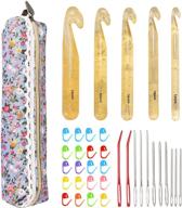 🧶 nulink crochet hook set: 36-piece ergonomic soft handle kit with case holders - perfect for beginners and experienced crocheters logo